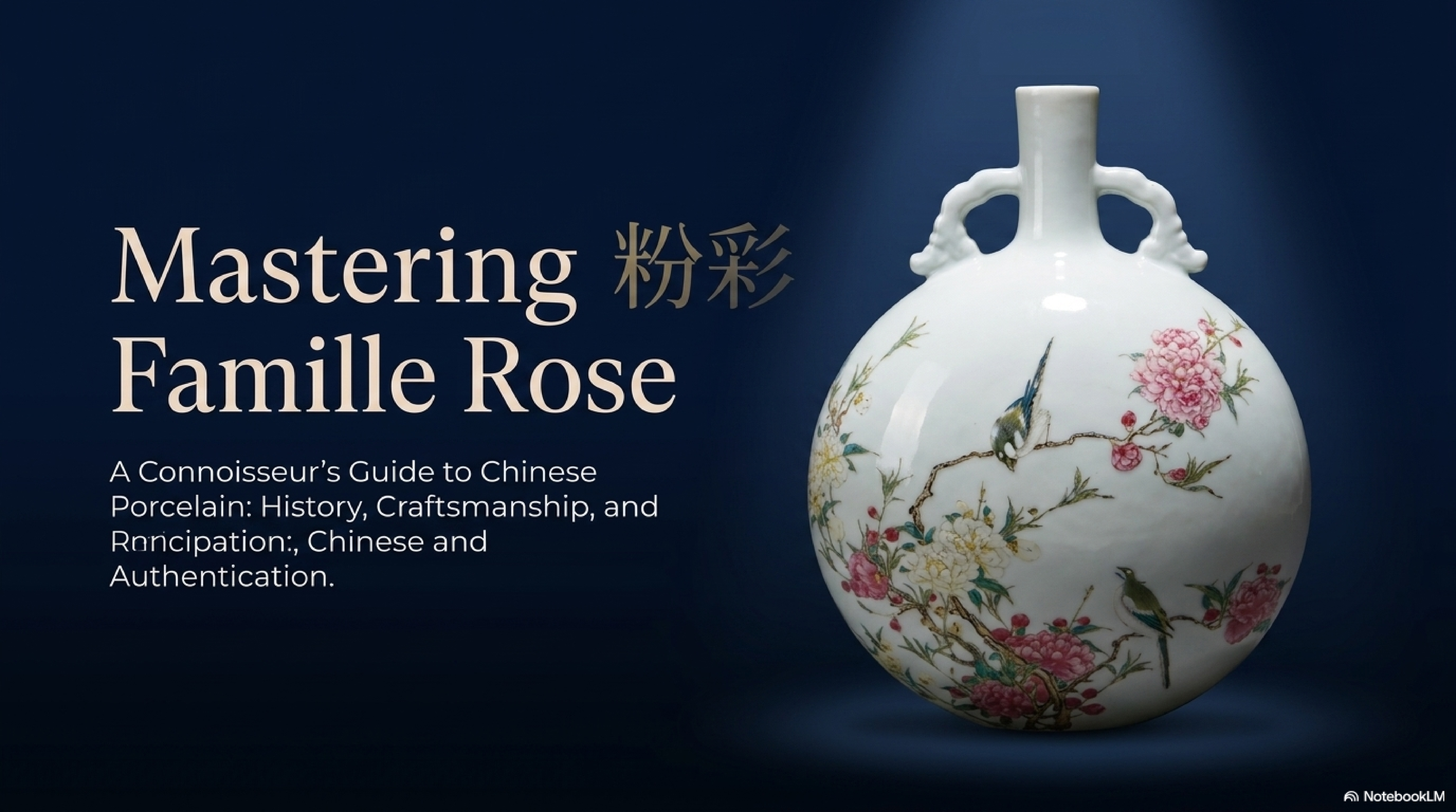 Famille Rose moon flask showing birds and peonies in soft overglaze enamels on pristine white ground — the defining Famille Rose aesthetic of botanical precision and tonal gradation