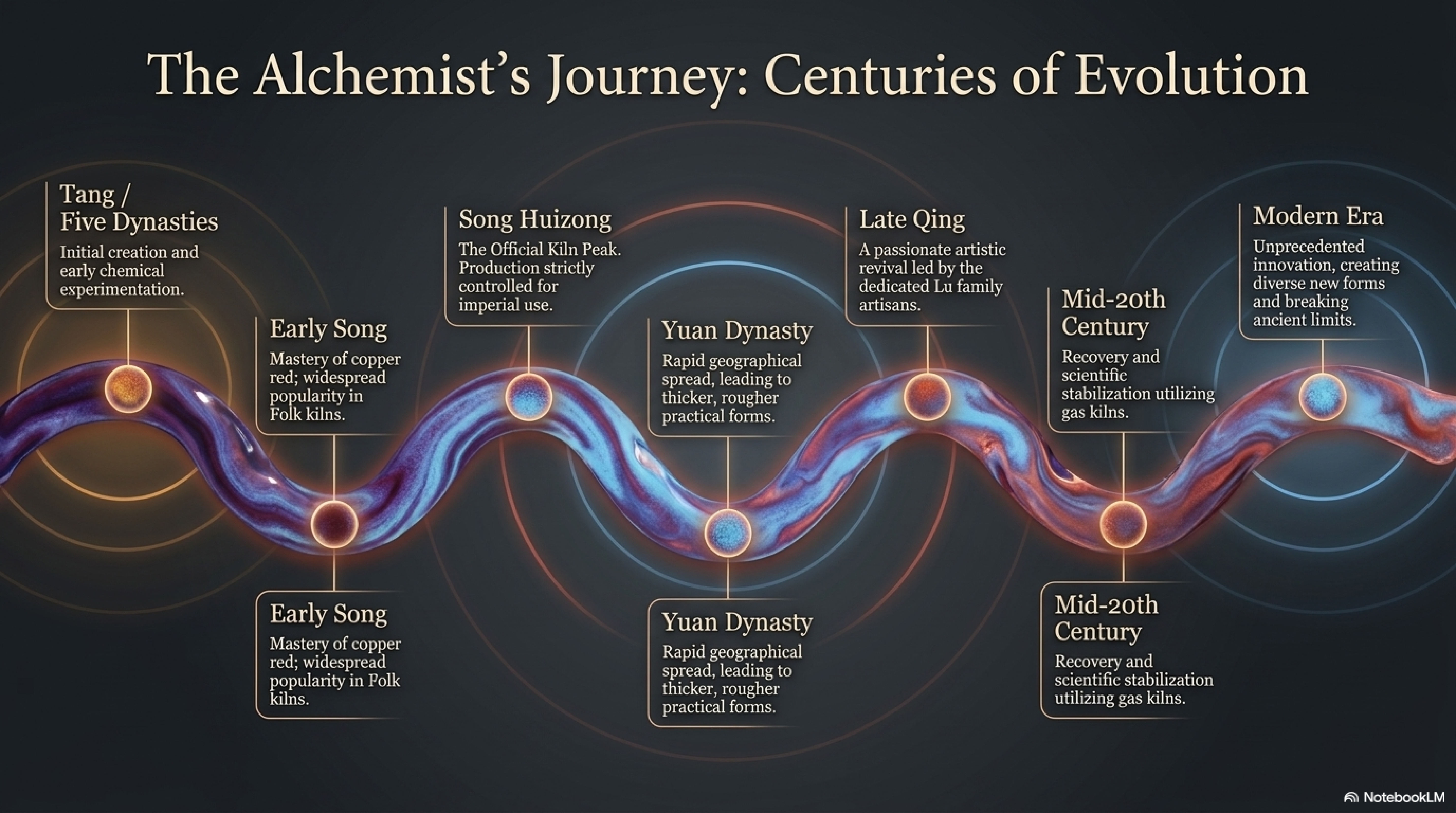 Jun ware historical timeline from Tang Dynasty to modern era