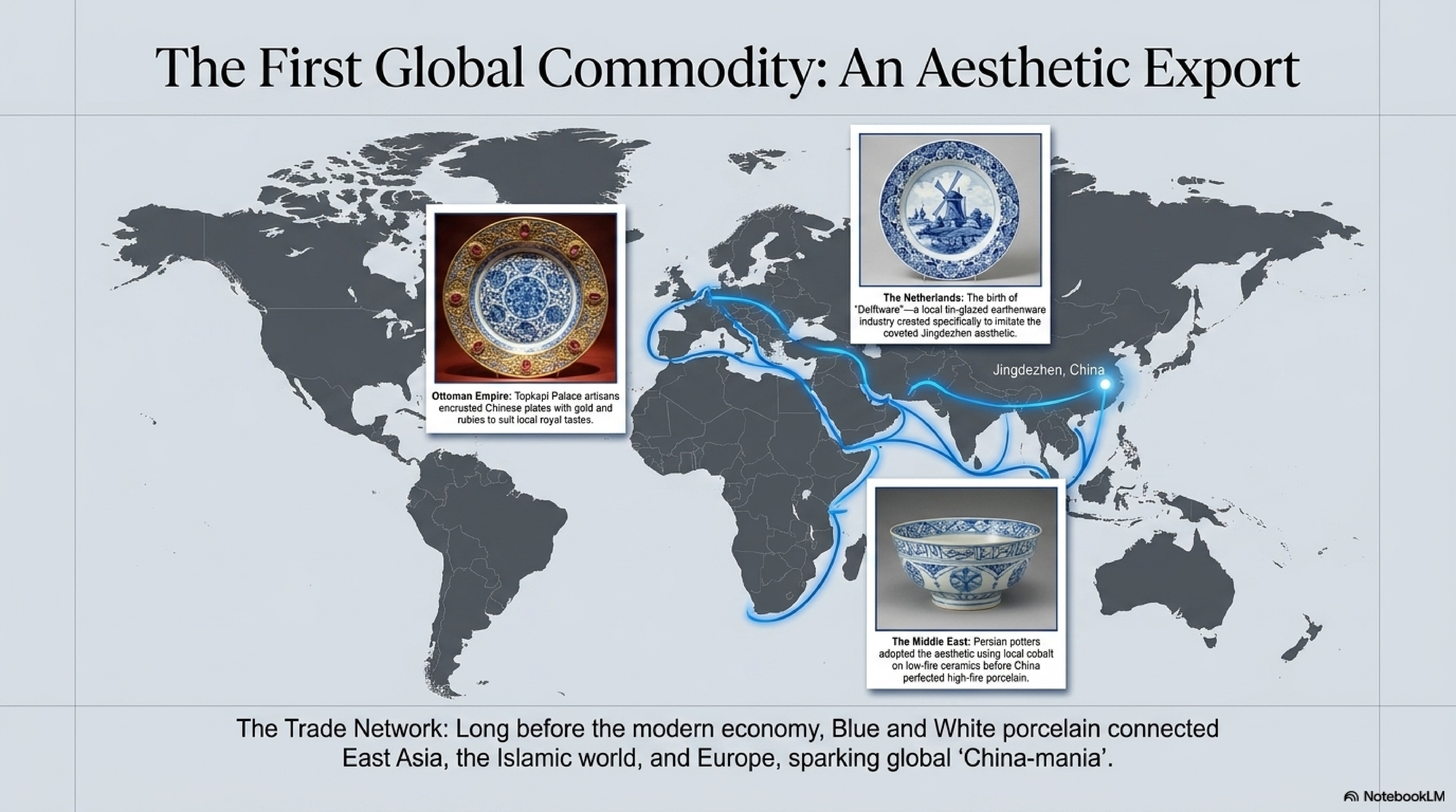 Export blue and white — Kraak porcelain (克拉克瓷) with European heraldic panels and geometric borders, showing Eastern form adapted to Western commission
