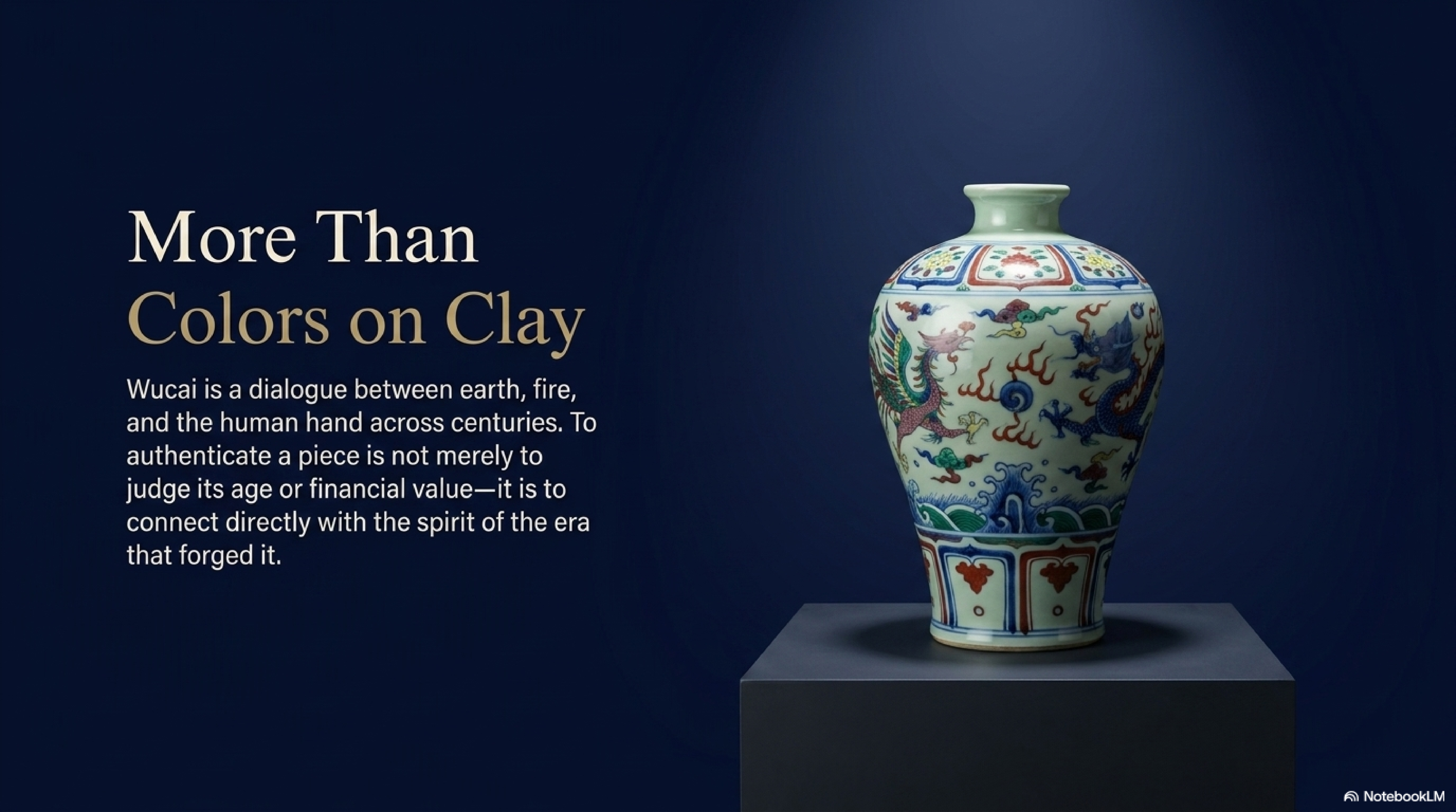 Wucai meiping (梅瓶) — masterwork vessel displaying bold underglaze blue dragons as colour field among overglaze red, green, and yellow enamels in full unmodulated saturation against a white ground